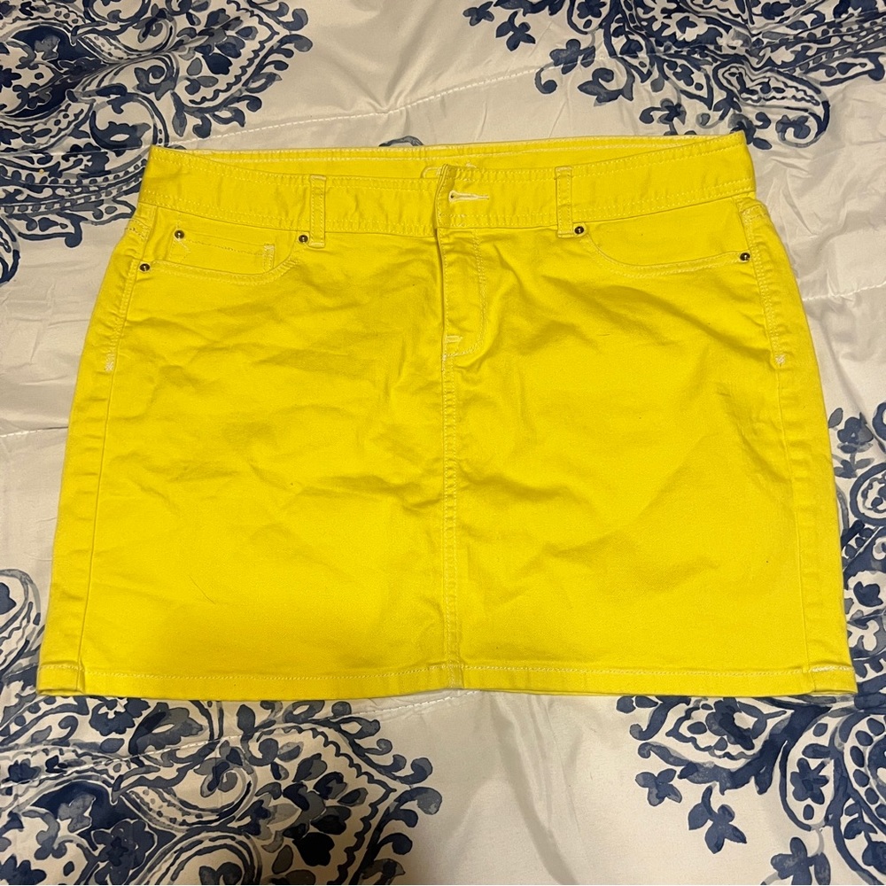 Yellow Caché Jean Skirt